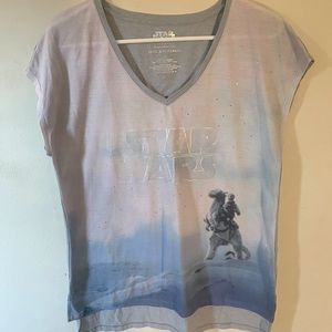 Stars Wars Glitter Tee Rock & Republic size small V neck short sleeve